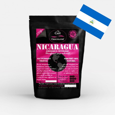 Nicaragua décaféiné sans solvant café pur arabica moulu